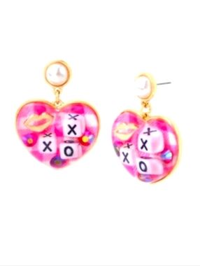 🎉 50% DEAL OF THE WEEK! Betsey Johnson Pink Heart XO Earrings